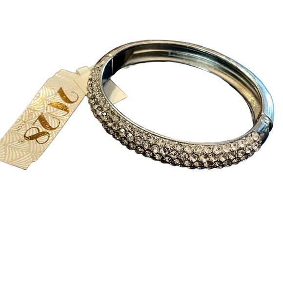 2028 Crystal Silver Tone Hinged Bracelet (NWT) - Picture 3 of 6